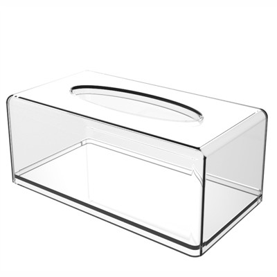 Rectangular Clear Acrylic Tissue Box For Bathroom Facial Napkin