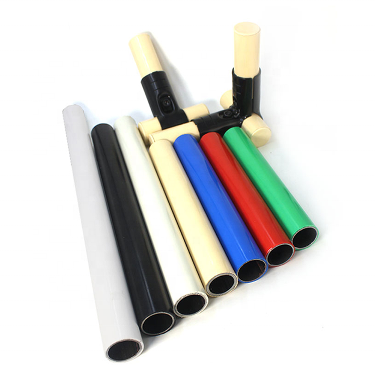 Lean Pipe Systems Use Assemble OD 28mm PE Steel Pipe Extrusion Welding Technology Shelving Lean Tube