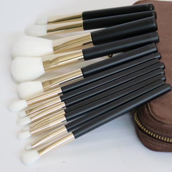 Professional Travel Makeup Brush Set 12pcs With Classic Portable Cosmetic Bag