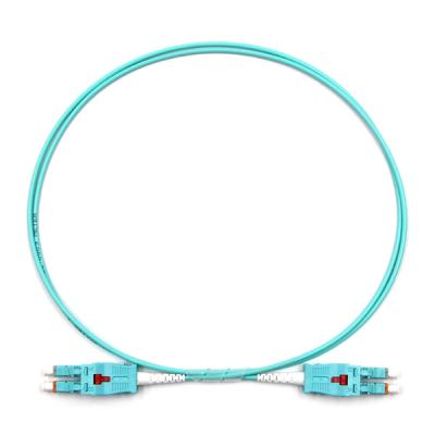 LC Uniboot para LC Uniboot Fibra Ótica Duplex OM3 Multimodo OFNR 2.0mm Aqua