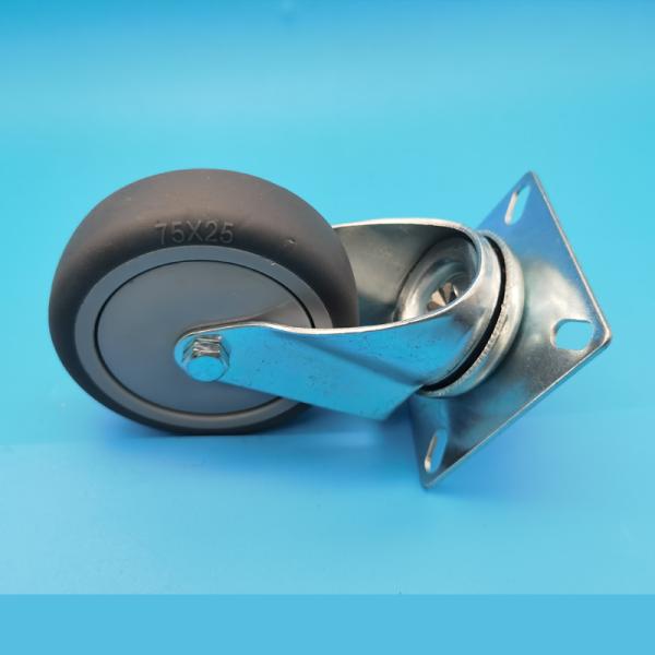 TPR Medium Duty Casters Wheels Industrial Castor Singel 5 lockable Rigid Swivel For Quiet Environments Floor Protection
