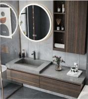 Armários de banheiro contemporâneos Gray Lacquer For Handwashing do espelho redondo