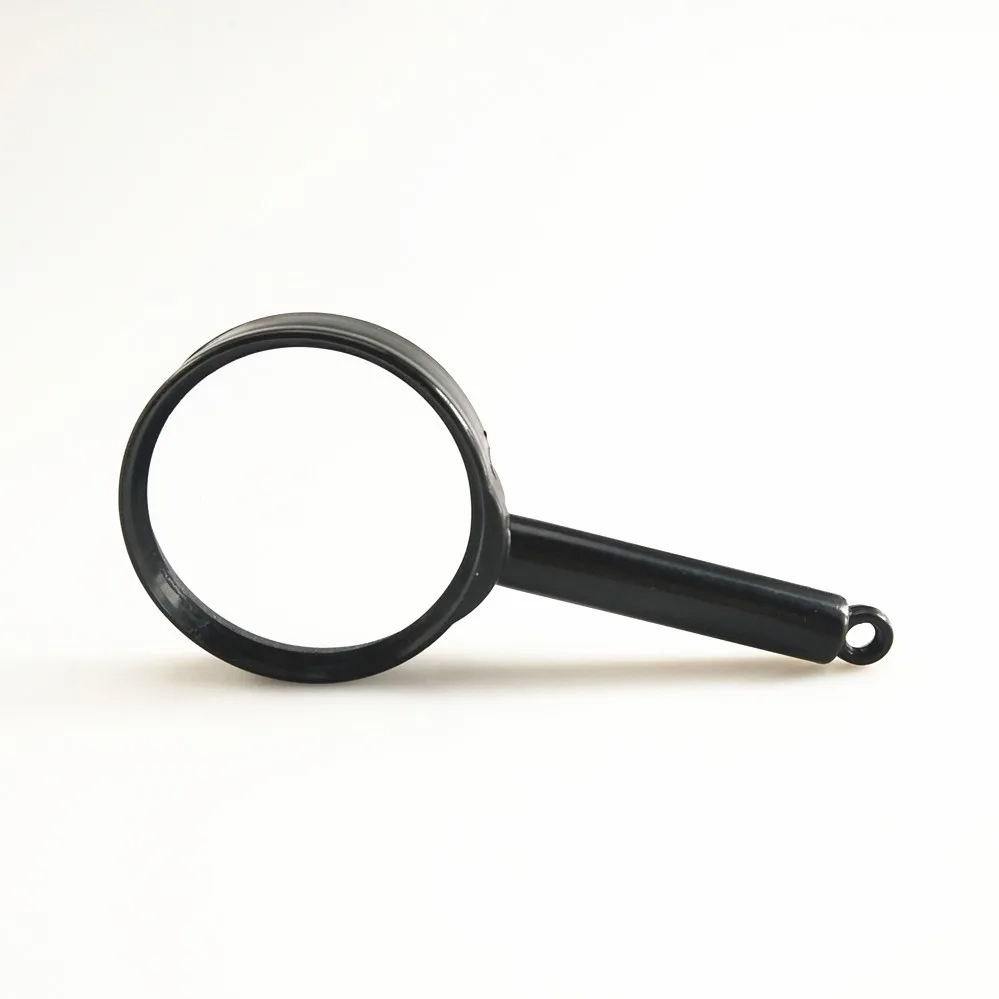 New 40mm Magnifier Plastic Handheld Straight Handle with Hanging Hole Magnifier Reading HD Optical Glass Magnifier