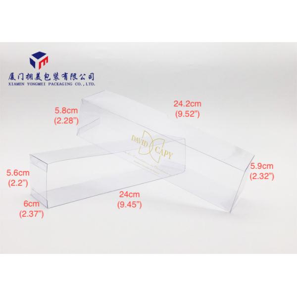 Non Toxic Clear PVC Packaging Boxes Light Weight Cover + Base Gold Hot Stamping