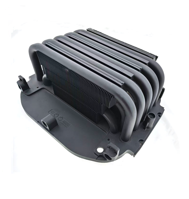 6 Heat Pipe Down Blow CPU Heatsink, Black U Shape Heat Pipe Aluminum Fin Heatsink For ITX Mini PC Cooling