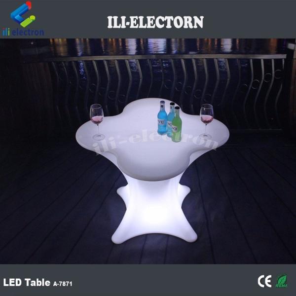 Flower Shaped LED Glow Furniture Coffee Table For Commercial