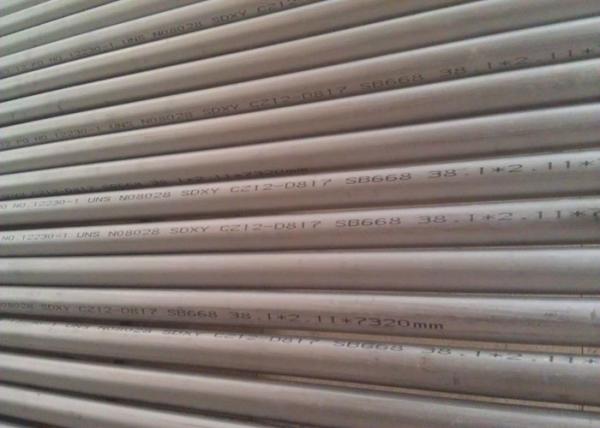 UNS N08028 Nickel Alloy Tube Alloy28 Seamless Nickel Pipe 38.1 * 2.11 * 7320mm