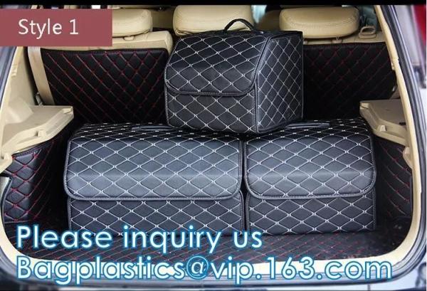 Storage Container, Waterproof Pu Leather Storage Box Car Trunk Organizer, Automotive Consoles & Organizers