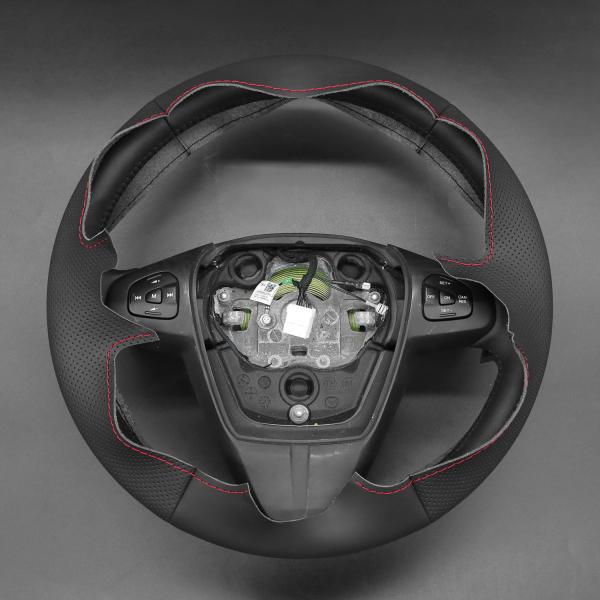 Black Hand Sewing PU Leather Steering Wheel Cover for Mazda BT-50 BT50 2012 2013 2014 2015 2016 2017 2020