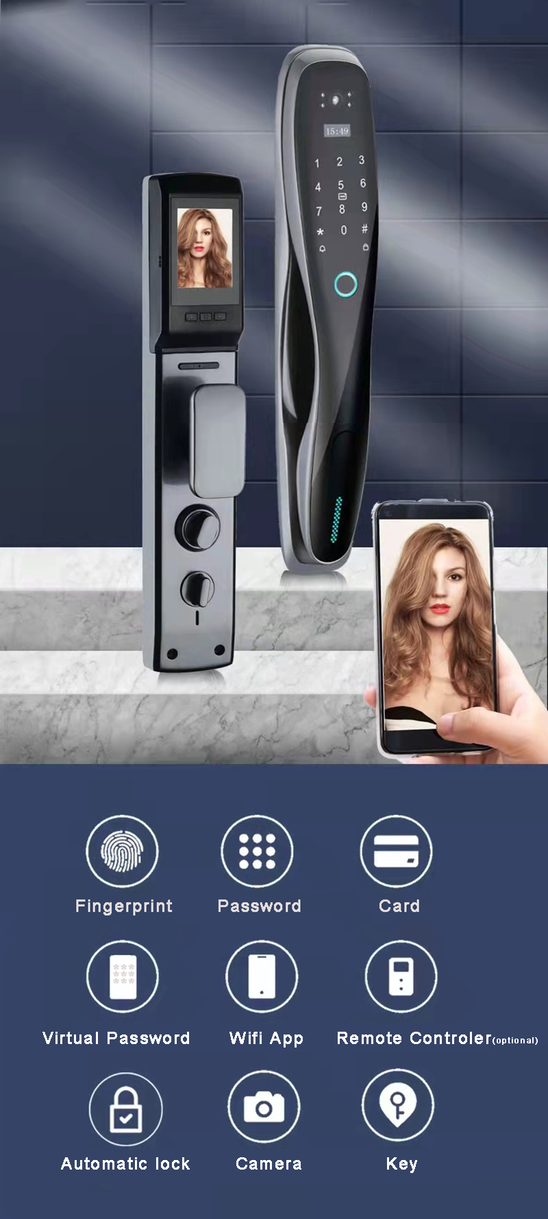 USmart Go Security Camera Door Lock Офисное приложение с включенным дверным замком