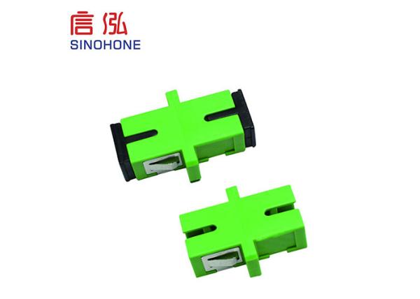 SC Simplex Fiber Optic Patch Cord DX Single Mode Green Color Flanged Coupling Adapter