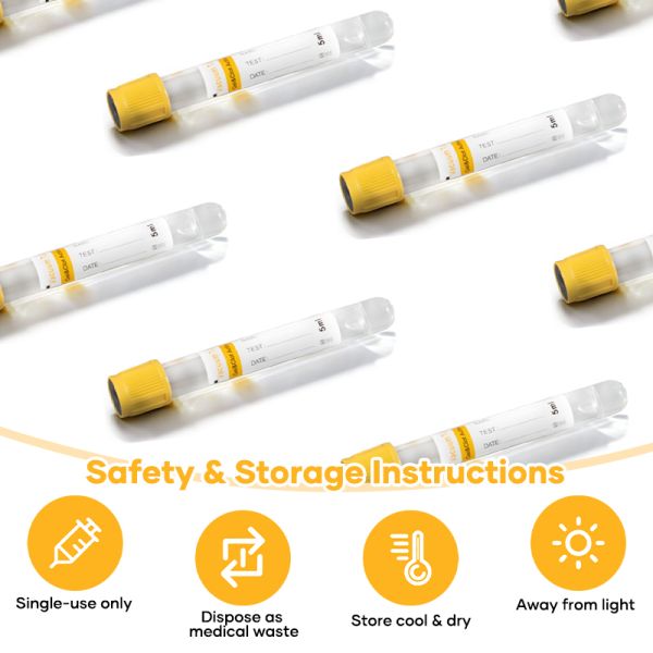 Yellow Cap Gel And Clot Activator Tube 13x75mm 13x100mm For Clinical Biochemistry