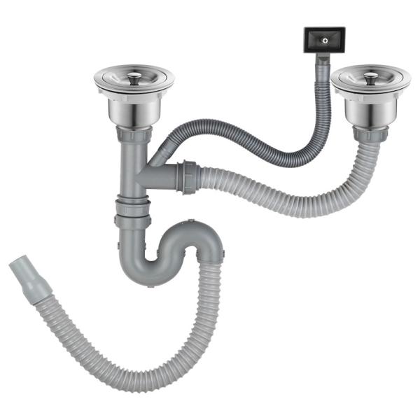 Modern Design PVC Stainless Steel Pipe Equipment Drainer Siphon Kitchen Sink Water Drain Tank for Basin for Bathroom Application