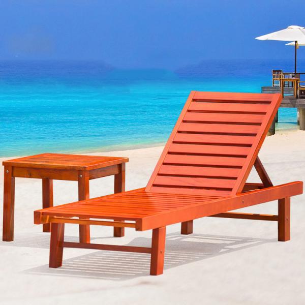 Sofá de dobramento do Recliner da mobília exterior de madeira contínua da cadeira de praia para a piscina do hotel