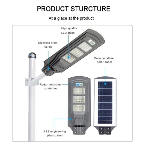 свет Steet на открытом воздухе ABS уличных светов СИД 100W теплого белого солнечный