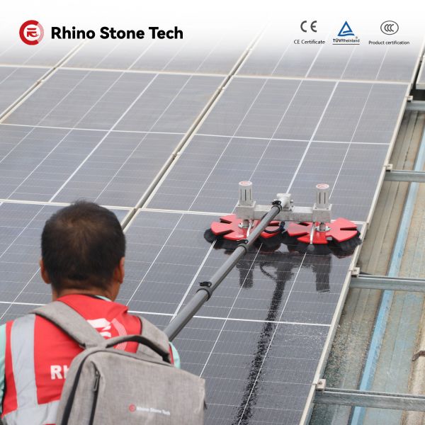 Innovative Double-Head Water Flow Pole Strong Cleaning Brush Solar Panel Cleaning Machine