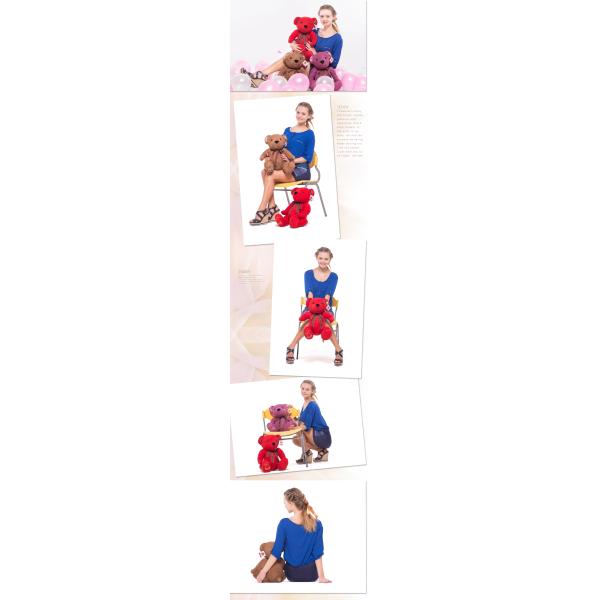 sitting size light brown bear with butterfly tie cute stuffed toys