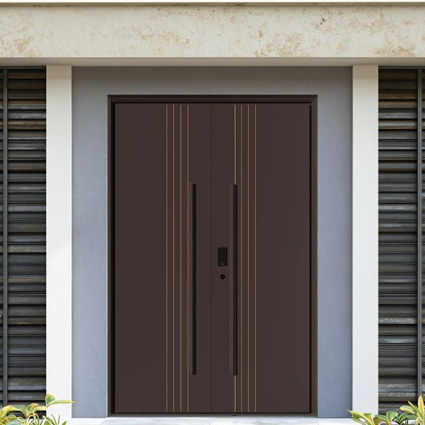 Swing Open Steel Automatic Security Door Anti Theft Home Front Entrance Door