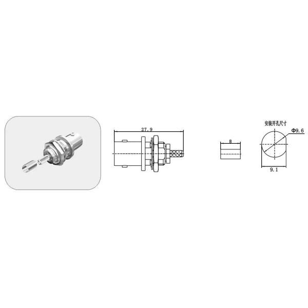 Female Socket Crimp Coaxial Cable BNC Connector Brass Contact Materials