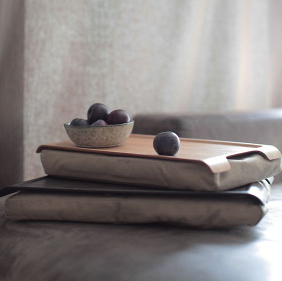 Kitchen Wooden Serving Tray Vintage Finish Breakfast LapTray + Handles