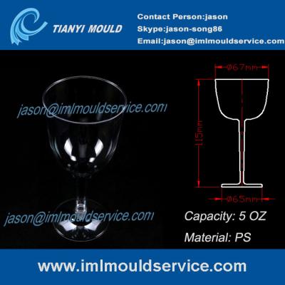 Disposable Wine Glasses and cup mould with Clear 5.3oz/plastic wine cups without lids mold