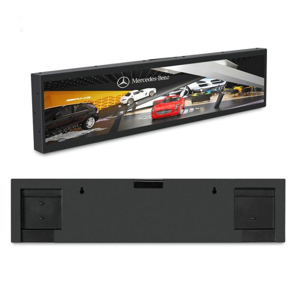 Black Color Stretched Bar LCD , 31.5'' Stretched LCD Display For Advertising