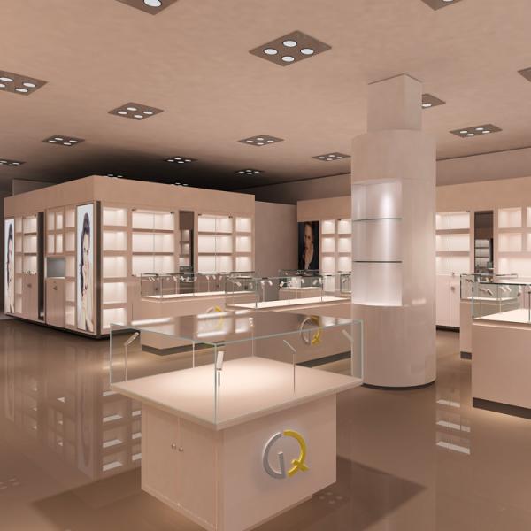 Белый ювелирный магазин MDF витрины