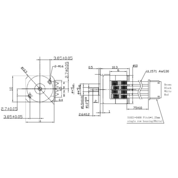 Мотор длинной жизни миниатюрный Степпер, 2 мотор ВСМ1055 провода участка 4 Степпер