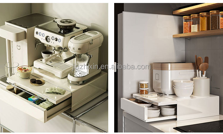 Coffee Machine Display Holder Pod Storage Drawer Dust-proof Capsule Organizer with Scalable Tray Mug Box Rack for Kitchen Office