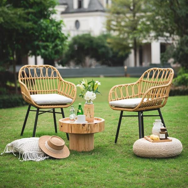 150KG Weight Capacity Rattan Wicker Outdoor Tables Sets for Home Bar Garden Furniture