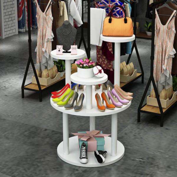 White Simple Shoe Display Stands , Multi Functional Combination Display Shelves For Shoes