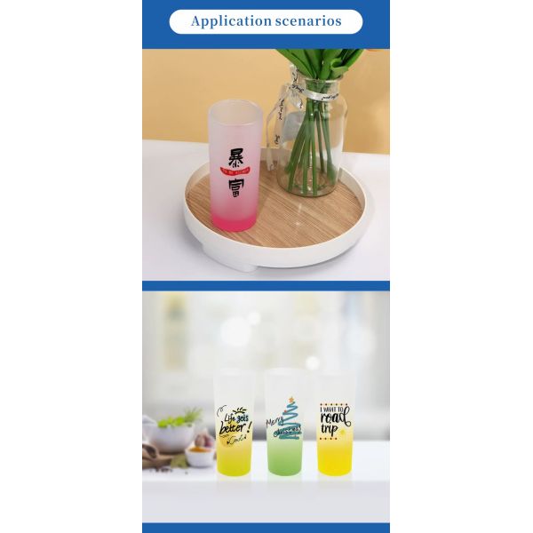 Direct Factory 3oz Frosted Glass Cup for Sublimation Gradient Color Mug for Promotional & Business Gifts