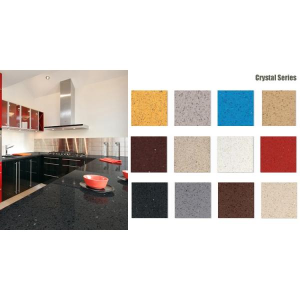 Искусственные кристаллические Кунтертопс ванной комнаты кварца с плиткой Флек зеркала