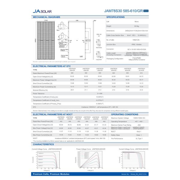 Monofacial P-type 585 590 595 600 605 610W Solar Panel with ISO/IEC/EC/UL Certificate