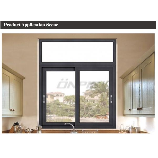 6mm Double Glazed Aluminium Sliding Windows For Kitchen Deep Anodized Surface
