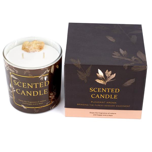 Glass Jar Fragrance Scented Candle Wax With Natural Soy Wax And Crystal