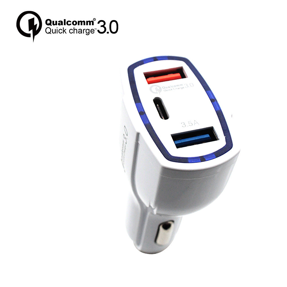 Тип c быстрого заряжателя автомобиля QC 3,0 USB обязанности автоматического двойного портативный