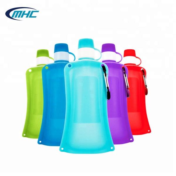 бутылка с водой на открытом воздухе спорт складной бутылки с водой силикона 0.5L ежедневная портативная
