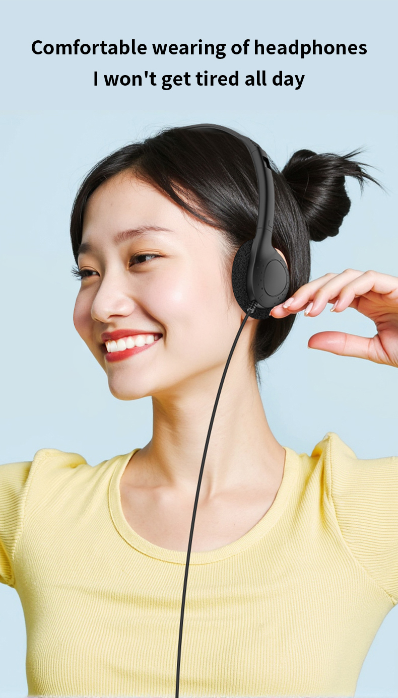 857 Lightweight wired in headphones, 3.5mm jack/C-type plug can be customized for stereo headphones, OEM/ODM customized multi-color headphones, suitable for laptops in aviation museums, school offices