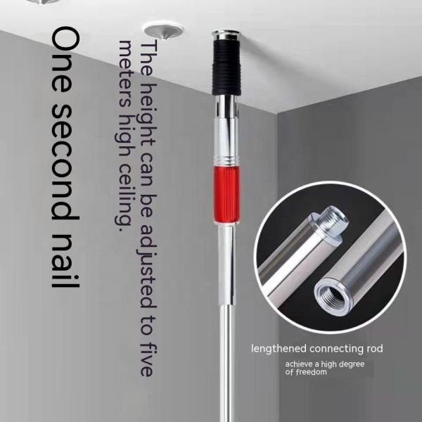 3m Powerful Steel Nail Gun with Extension Rod 4 Levels Cement Wall Shooting Gun Ceiling Wall Anchor Wire Slotting Device Rivet Tool