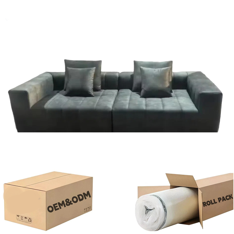 Custom Vacuum Compressed Sofa Sponge Boneless Frameless Sofa Sectional Modular Cloud Couch Compressed Sofa for Living Room
