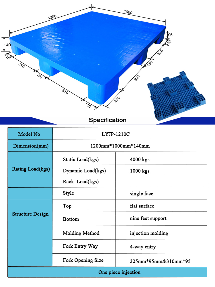 Hdpe 100% паллета Nestable пластикового паллета PP девственницы промышленный пластиковый