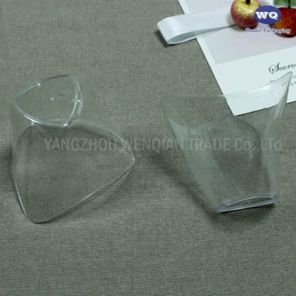 4oz Triangular Dessert Appetizer Tumbler Cups Plastic Disposable Cups-heat resistant disposable cups