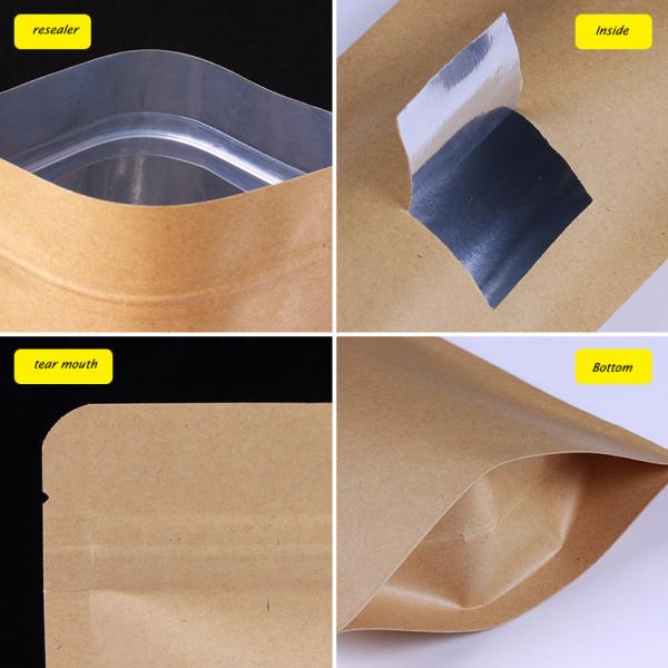 Resealable Food Packaging Bags Moisture Proof Ziplock Stand Up Pouch