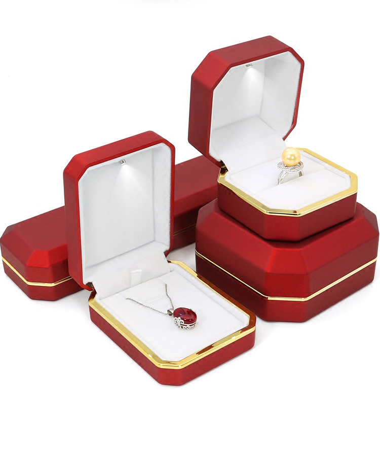 Factory Wholesale Luxury Earrings, Ring Boxes, Jade Pendants, Black LED Lighting, Customized Jewelry Boxes