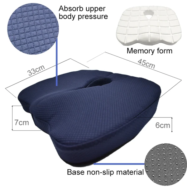 Jourm-2021 Memory Foam Seat Cushion for Office Chair Woven Fabric Back Pain Relief