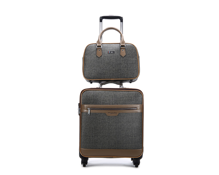 Luxury Modern Leather Luggage Bag Trolley Water Resistant Luggage With Spinner Caster
