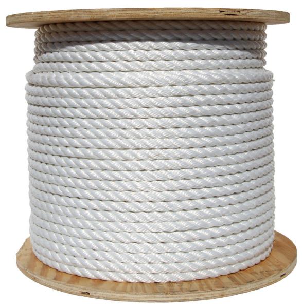 White Color 3 Strand Twisted Nylon Soft Rope 12mm Marine Packing Rope High Strength Polyamide Rope 16mm