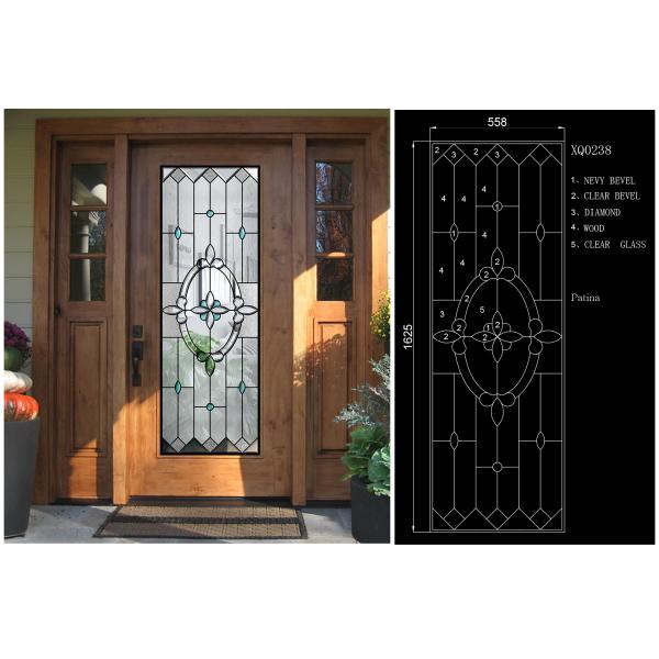 Art Nouveau Three Dimensional Glass / Apartment Home Decorative Glass Floral Designs