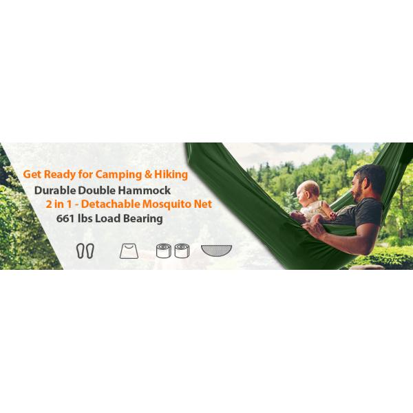 High Load Capacity 300kg 750g Portable Camping Hammock